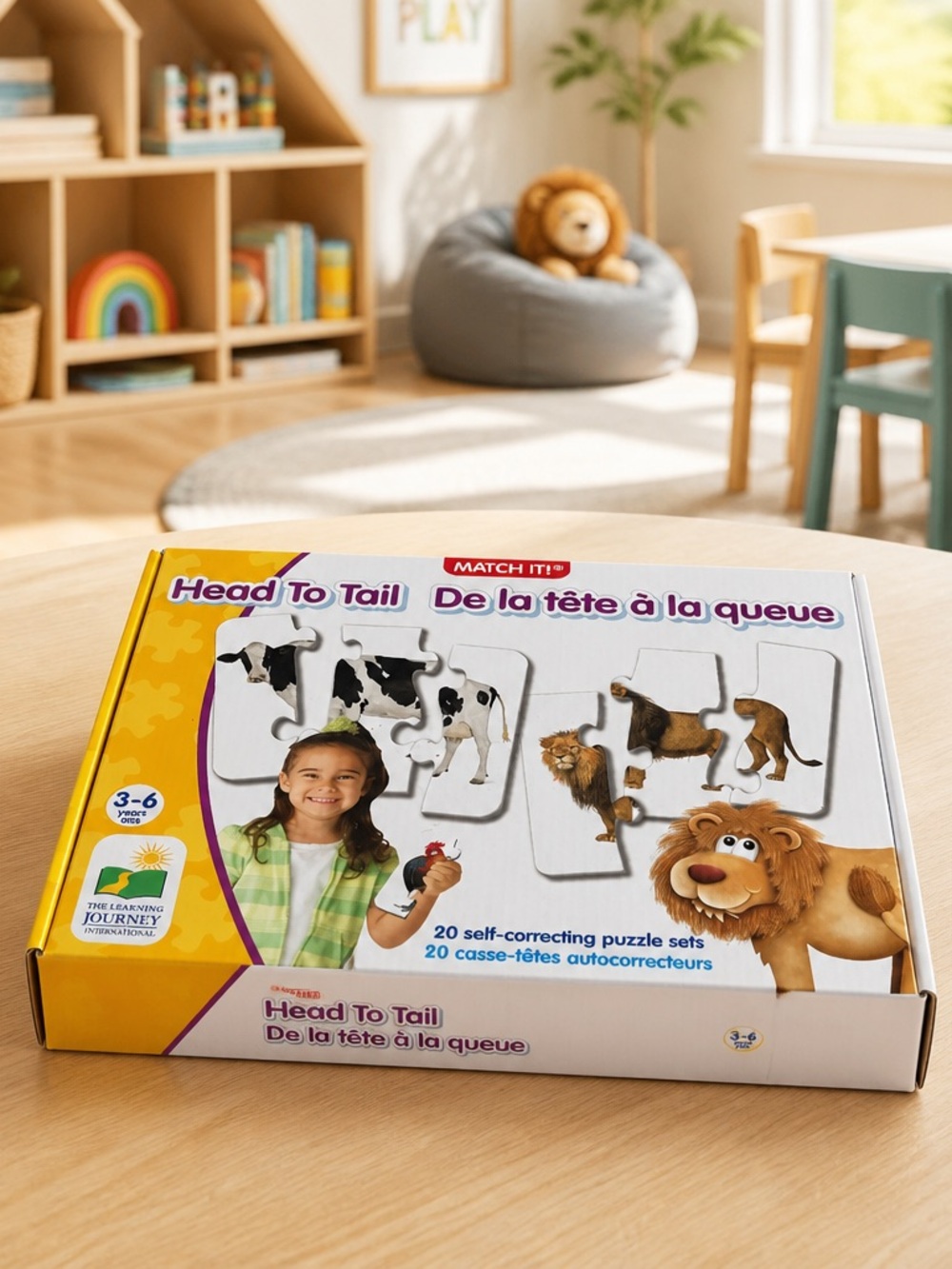 Head To Tail Matching Puzzle Set - 20 Self Correcting Puzzles
